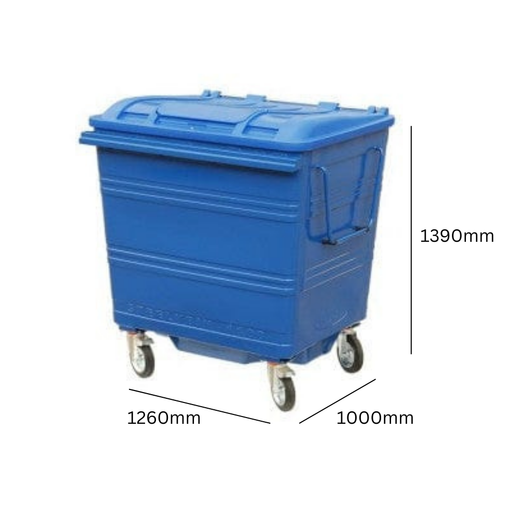 1100 Litre Metal Wheelie Bin with Choice of Lid