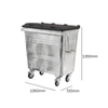 660 Litre Metal Wheelie bin with Choice of Lid