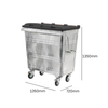 660 Litre Metal Wheelie bin with Choice of Lid