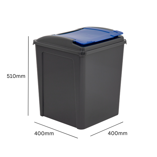Recycling Bin with Coloured Lid and Choice of Sticker - 50 Litre