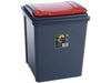 Recycling Bin with Coloured Lid and Choice of Sticker - 50 Litre