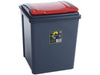 Recycling Bin with Coloured Lid and Choice of Sticker - 50 Litre