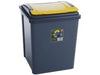Recycling Bin with Coloured Lid and Choice of Sticker - 50 Litre