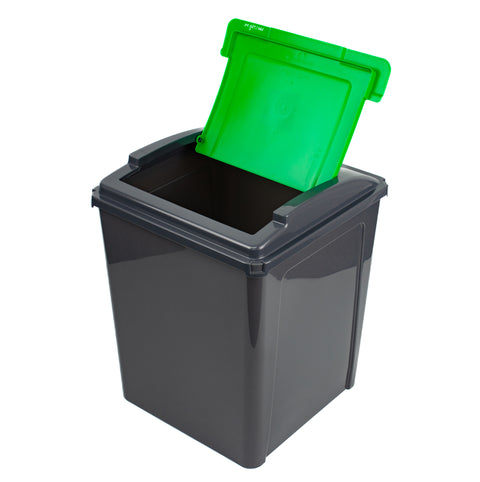 Recycling Bin with Coloured Lid and Choice of Sticker - 50 Litre