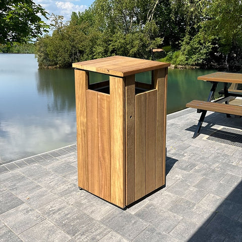 Iroko Hardwood Bin - 98 Litre