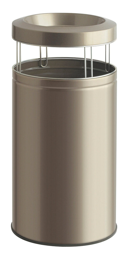 Circular bin with removable ashtray, large opening around the bin allowing 360 degree disposal