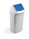 Contemporary White Swing Lid Recycling Bin - 40 Litre