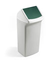Contemporary White Swing Lid Recycling Bin - 40 Litre