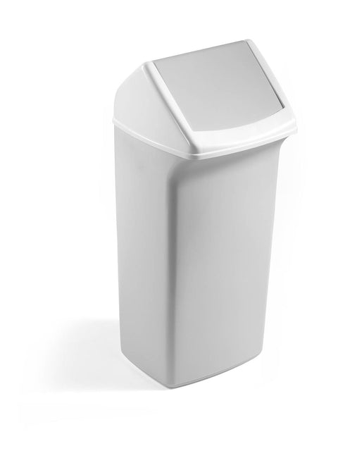 Contemporary White Swing Lid Recycling Bin - 40 Litre