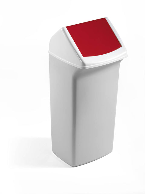 Contemporary White Swing Lid Recycling Bin - 40 Litre