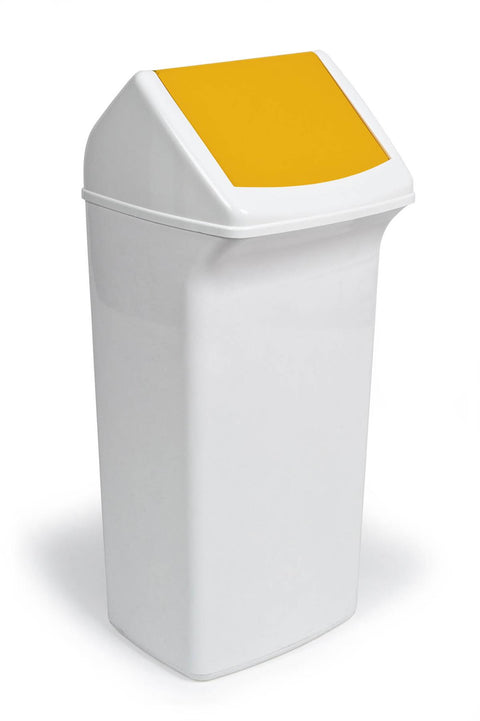 Contemporary White Swing Lid Recycling Bin - 40 Litre