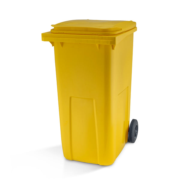 Wheelie Bin with 240 litre capacity in yellow