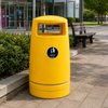 Yellow External Hooded Litter Bin - 100 Litre