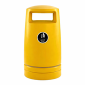 Yellow External Hooded Litter Bin - 100 Litre