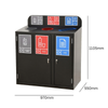 Zeus 3 Bay Recycling Station - 3 x 80  Litre Compartments