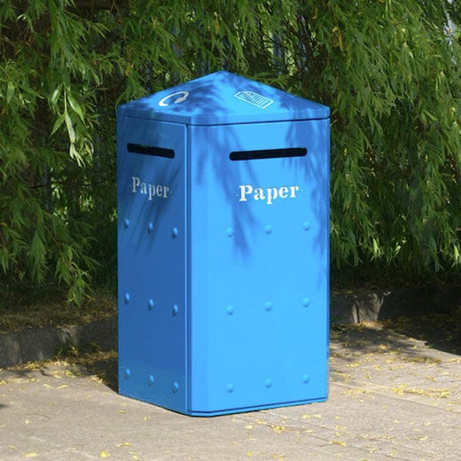 112L Slot Aperture External Recycling Bin. Weather-resistant build perfect for outdoors.