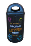 Colourful Blackboard Recycling Bin - 130 Litre