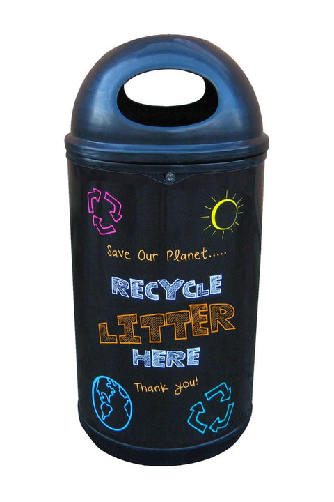 Colourful Blackboard Recycling Bin - 130 Litre