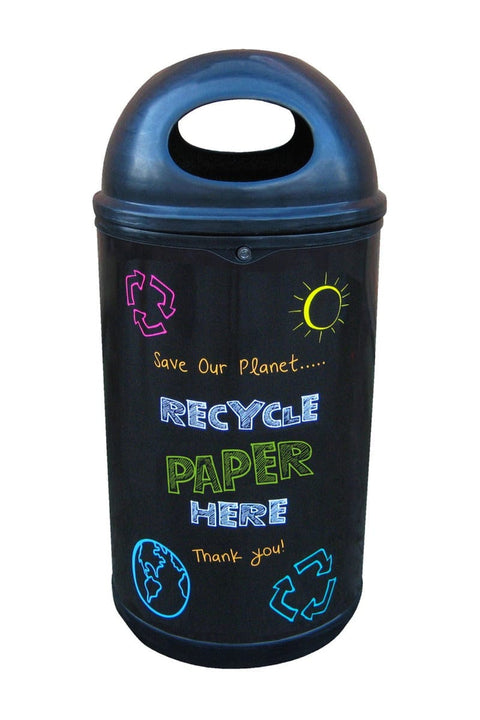 Colourful Blackboard Recycling Bin - 130 Litre