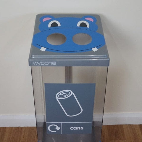 Box Cycle Novelty Hippo Cans Recycling Bin - 60 Litre