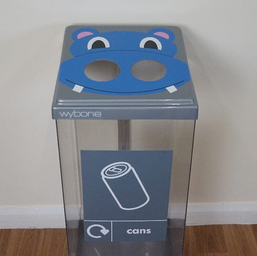 Box Cycle Novelty Hippo Cans Recycling Bin - 60 Litre