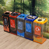 Box cycle novelty animal bins group image. Tiger, cat, hippo, monkey and lion style recycling bins with different apertures and colours
