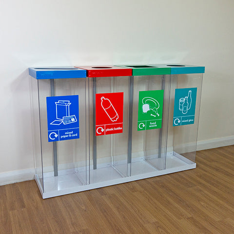 Quadruple Box Cycle Indoor Recycling Bin - 240 & 320 Litre Available
