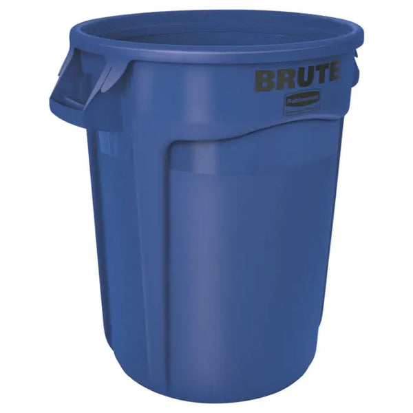 Round blue open top dustbin with side carrying handles and tapered design