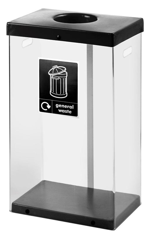 Black colour coded PVC Recycling Bin for general waste disposal.