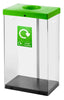 Green colour coded Transparent Bin for mixed recycling.