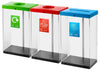 Set of Clear Bodied Color Coded Recycling Bins in 60litre capacity.