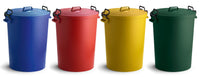 Coloured Outdoor Plastic Dustbin with Lockable Lid - 110 Litre