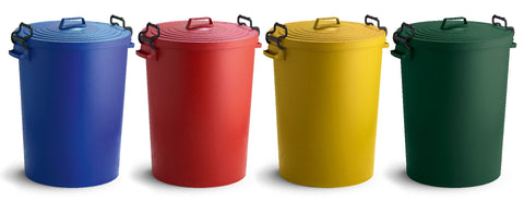 Coloured Outdoor Plastic Dustbin with Lockable Lid - 110 Litre