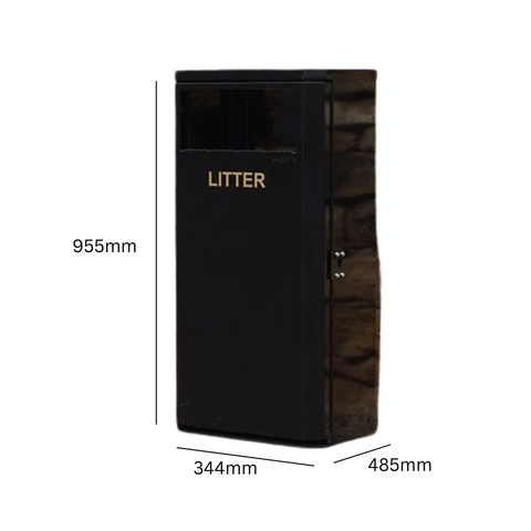 Economical Slimline Outdoor Litter Bin - 90 Litre