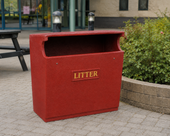 Fire Retardant Reinforced Semi Open Litter Bin - 154 Litre