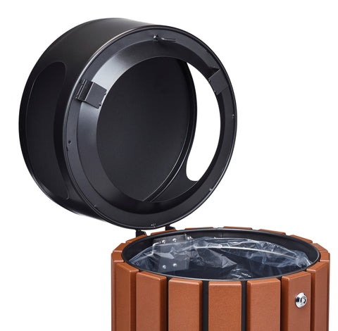 Timber Look Outdoor Litter Bin - 40L