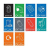 Photo showing the design of each of the recycling graphic  sticker.