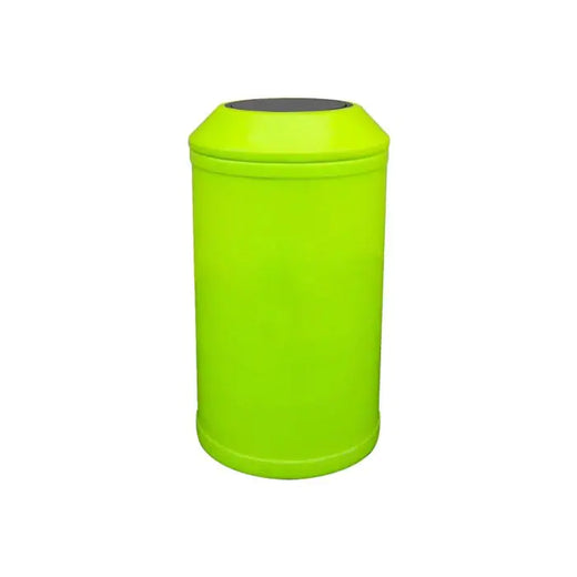standalone photo of a light green flip open litter bin.