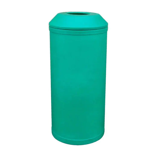 A 52-Litre trash can in green with a wide open aperture.