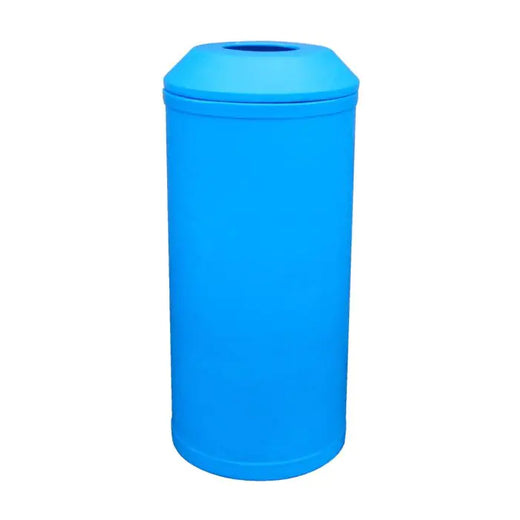 A light blue litter bin featuring open  top cover.