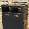 Economical 2 Compartment Steel Recycling Bin - 160 Litre