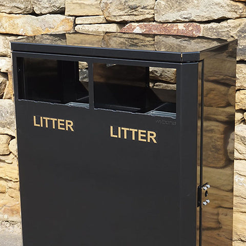 Economical 2 Compartment Steel Recycling Bin - 160 Litre