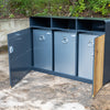 Neotour Triple Recycling Bin with Iroko Wood Panels - 336 Litres