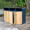 Neotour Triple Recycling Bin with Iroko Wood Panels - 336 Litres
