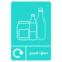 A5 Bilingual Glass Recycling Sticker