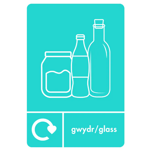 A5 Bilingual Glass Recycling Sticker