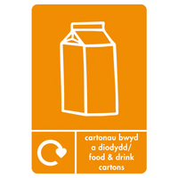 A5 Bilingual Food & Drink Cartons Recycling Sticker