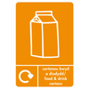 A5 Bilingual Food & Drink Cartons Recycling Sticker