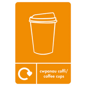 A5 Bilingual Coffee Cups Recycling Sticker