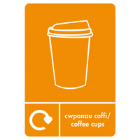 A5 Bilingual Coffee Cups Recycling Sticker